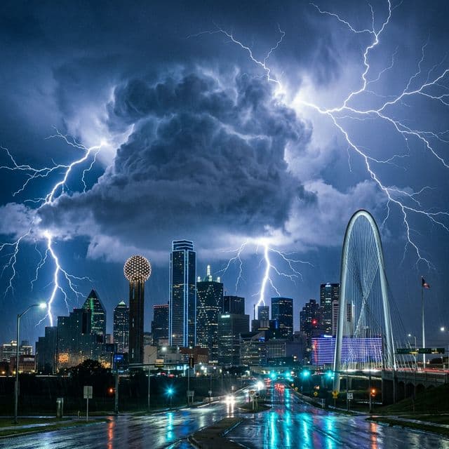 Dallas Texas Skyline Storm