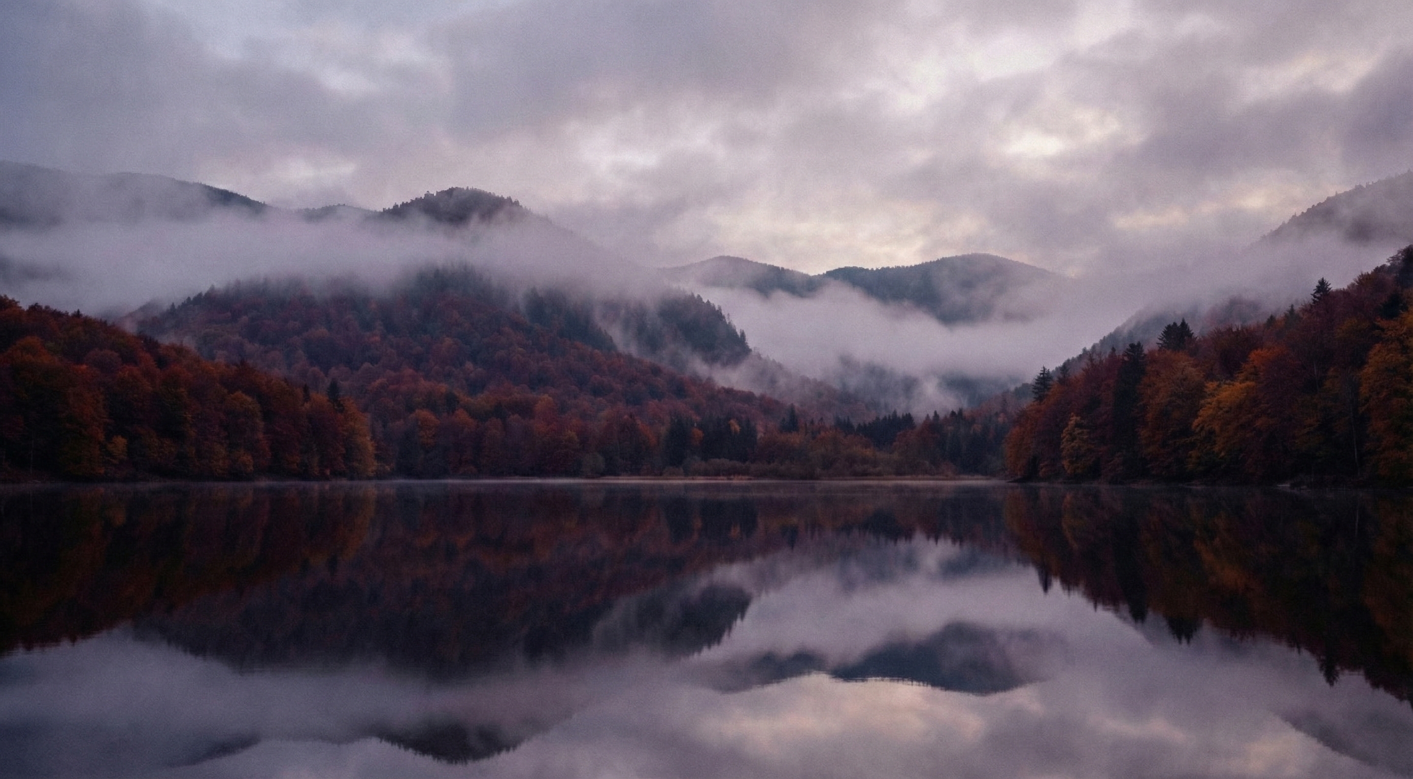 Misty Autumn Mountains